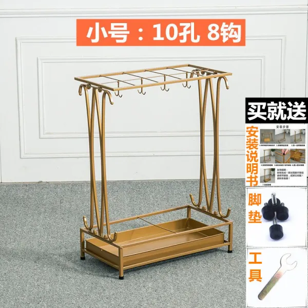 우산 선반 호텔 우산 받침대 가정용 홀 우구 수납통 사무실 호텔 호텔 호텔 낙하청 학교 낙하산 우산 걸이 슈퍼마켓 우산 보관 금색, 상세페이지 참조