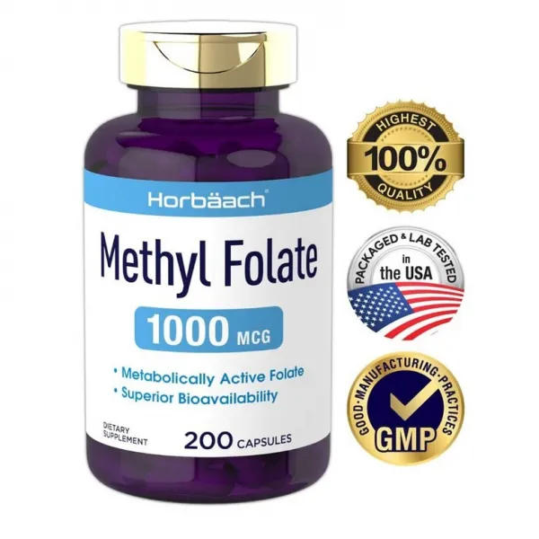 Horbaach 호르바흐 3세대 활성형엽산 B9 1 000mcg 200캡슐(병당 약6개월) 임신준비영양제, 1mg, 1병