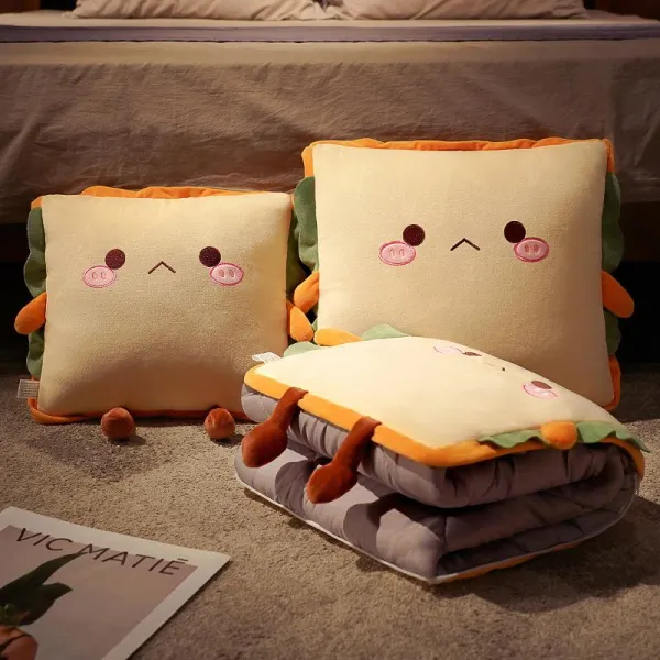 허그 쿠션 이불 투웨이 사무실 낮잠 작은 베개 차량용 담요 2in1 자동차 안 접이식 두꺼운 4711383382, 괴롭다 스판 융털 _그레이 워싱면이불