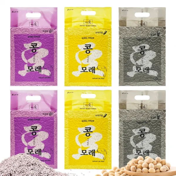 백년애 리얼 콩써서 만든 모래 2.5kg X [6개] 15kg 1.2mm 초 극세입자 라벤더 활성탄 오리지널 고양이 두부모래, 스틱형 초극세입자 (1.2mm) 15kg