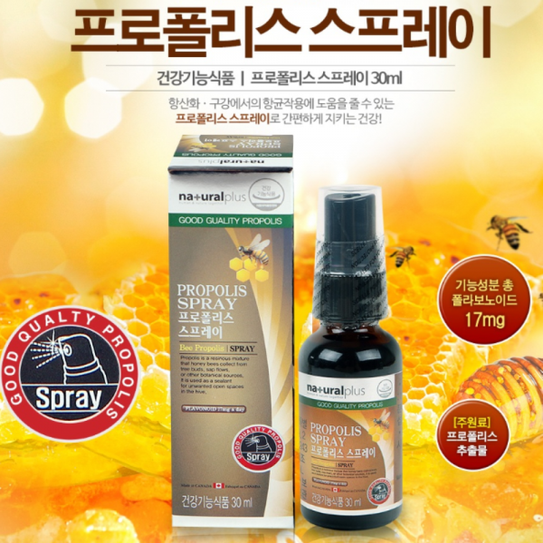 환절기건강 프로폴리스 플라보노이드 스프레이 Sod 뿌리는 호흡기 구강 구내항균 면역력 항산화 환절기 온가족 건강 캐나다 4개 30ml