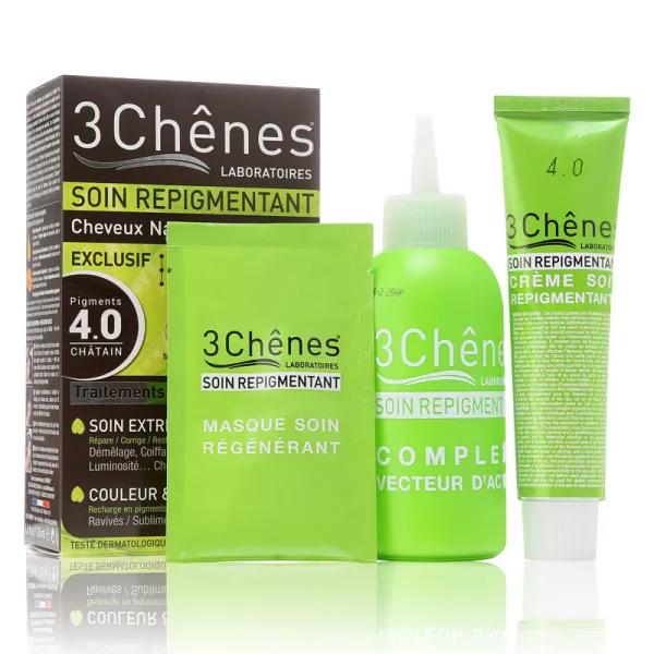 Les 3 chenes 삼참나무 프랑스 심지 생채화 계열 천연식물성 단발성 염발제135ml 4.0 밤색 135ml