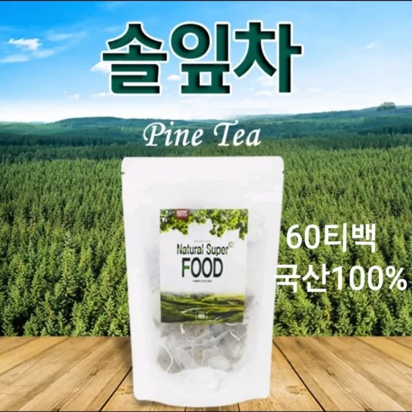 소나무 잎차 솔잎 차 티백 국내산 생솔잎 솔순 소나무잎 송엽 새순 건조 분말 가루 티 혈관 혈행 건강 티백차 효능 100, 60g, 1팩