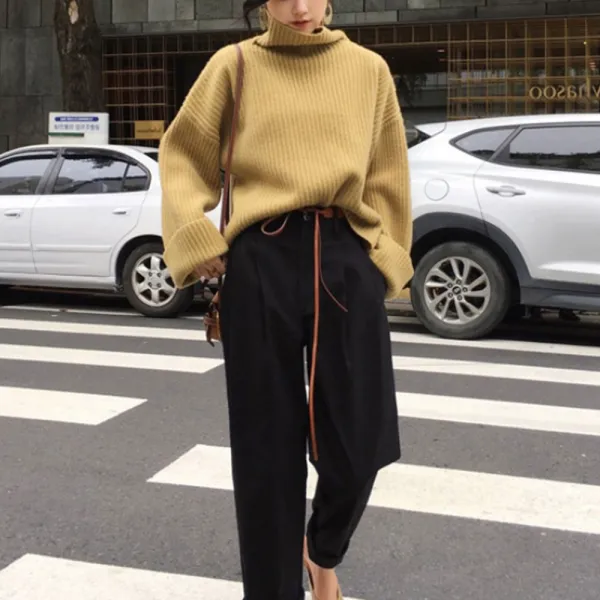  제로의옷장 오버핏 터틀 니트 탑 Be1014n12