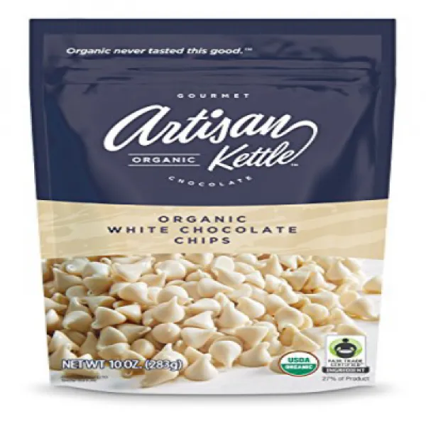 Artisan Kettle Organic White Chocolate Chips 10 Ounce (Pack of 6) 숙련공 주전자 유기농 흰색 초콜릿 칩스 283.5g (6, 1