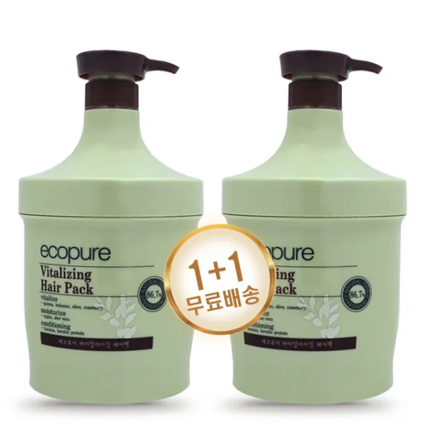 꽃을든남자 에코 퓨어 바이탈라이징 헤어팩 1000ml 1+1, 1개
