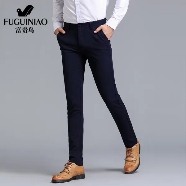 FGN 남성용 스트레이트핏 슬랙스 45256348, 다크블루