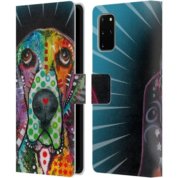 Samsung 은하 S20 + / S20 + 5G와 호환이되는 공식적인 학장 Russo 하운드 개 가죽 책 지갑 상자 덮개, 단일상품, 단일상품