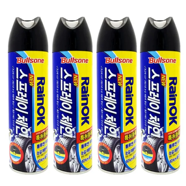 빙판길 눈길 불스원 레인ok스프레이체인 500ml 4개