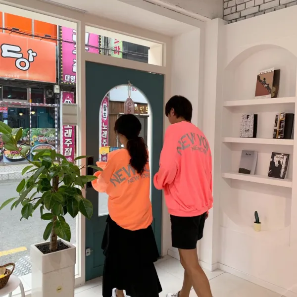 아르페 / 남자 여자 가을 겨울 오버핏 스카치 맨투맨
