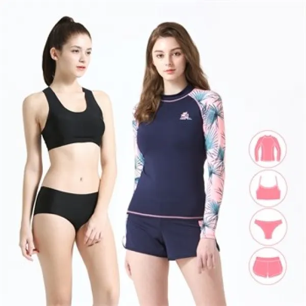 베이직엘르 여성인 래쉬가드+이너 4종세트 Bel S201n+s202n+s247k