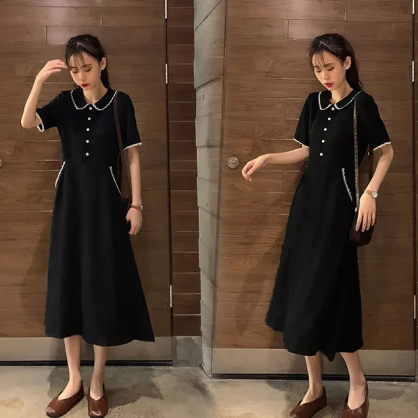 Jiantifei 임부복 여름 반소매 원피스 44794562 블랙