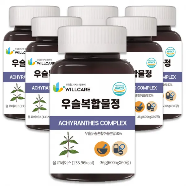 윌케어 국내산 우슬 복합물정 600mg x 60정, 6병