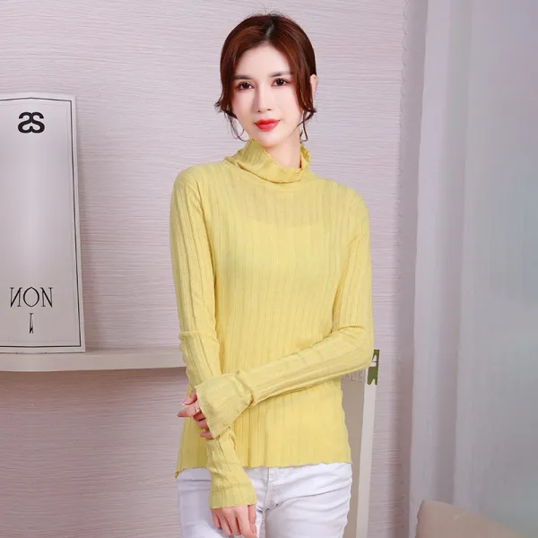 스웨터 설중 날다 OUTLET 여성 큐트 무드 목폴라 슬림핏 심플 스타일리쉬 2709349387