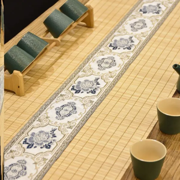 테이블러너 고전 가정용 패브릭아트 커피숍, T02-경국 [ 원목색 ] 컵매트-O67, C01-30*90