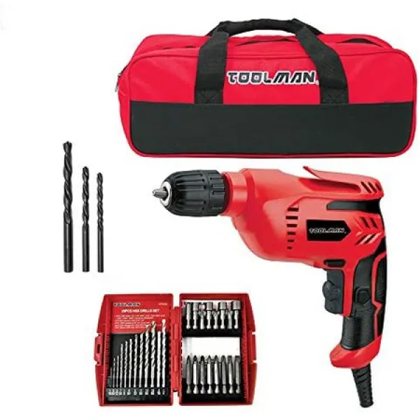28pcs 교련 세트 및 연장통 DB5207D를 가진 Toolman 38 5A 전력 교련 운전사 PROD570001719, 상세 설명 참조0