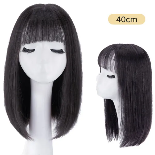 여자단발머리패션 여성 전 넥 워머 공기 앞머리 쇄골 중장발 Bobo 단발가발 생머리 4915501234 건네주다 바늘귀 소용돌이 다크브라운