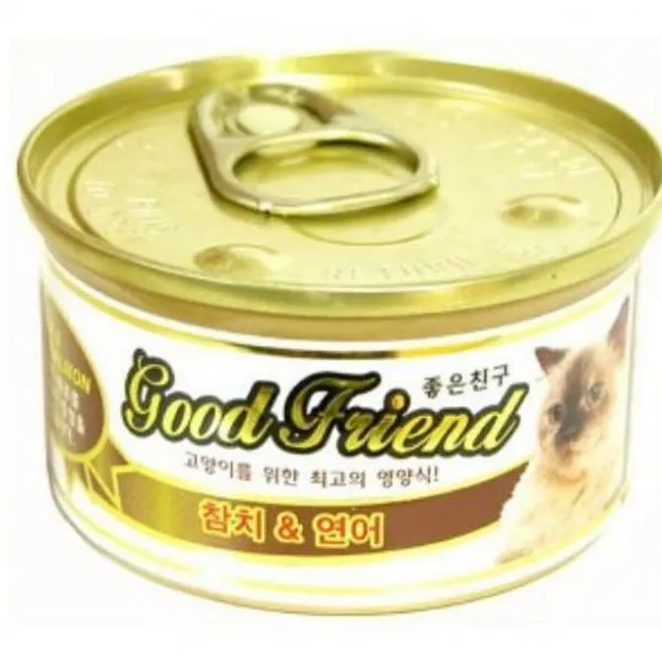 천리마마트 굿프렌드 참치 + 연어캔 85g 고양이간식 고양이 간식캔, 1