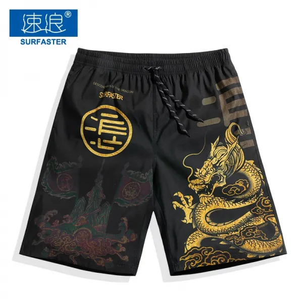 남성 비치웨어 스윔쇼츠 수영복 바지 속랑속건 비치바지남 여름 래프팅 5부 해변 바캉스 빈티지 차이나 S