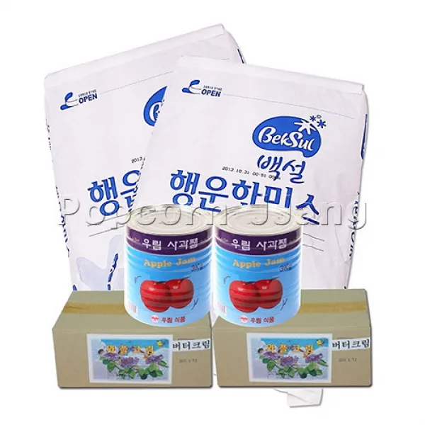 행운핫믹스 묽은반죽용 아메리칸 파르페용 B형셋트 300명분(행운핫믹스10kg x2 사과쨈3kg x2 화이트크림3kg x2), 1개
