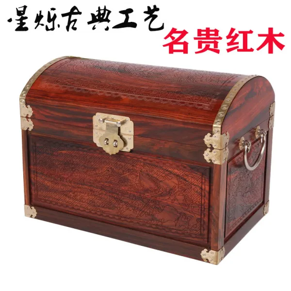 악세사리보관함 마호가니 보석함 고풍 원목 빈티지 잠금장치포함 다층 수납 결혼식 선물 고급