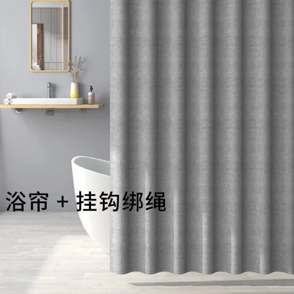 샤워커튼 세트남성 펀칭불필요 방수 곰팡이방지 거는커튼 격리된 화장실 욕실 두꺼운 일본, T02-사용 0.8-0.95미터 벽 너비(샤워커튼 넓은, C03-단욕 커튼+고리구멍 결박