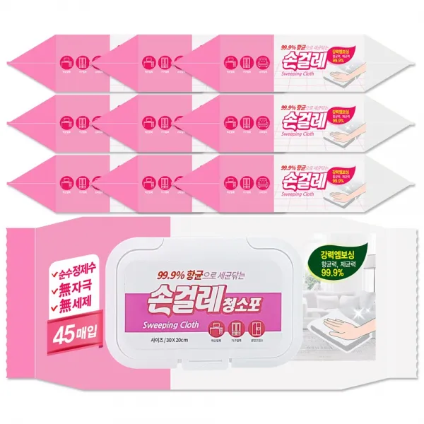 Taekyang Taekyang 손걸레청소포 45매x10팩 1회용 물걸레 청소용 물티슈 청소포 450장