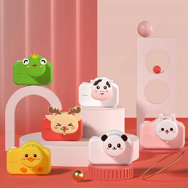 SMABAT 미니 동물 모양 디지털 카메라 2000만 화소 2인치 디슬플레이 32GB 업그레이드 버전 디지털카메라 한글 지원 새해 선물 설날 선물, 토끼