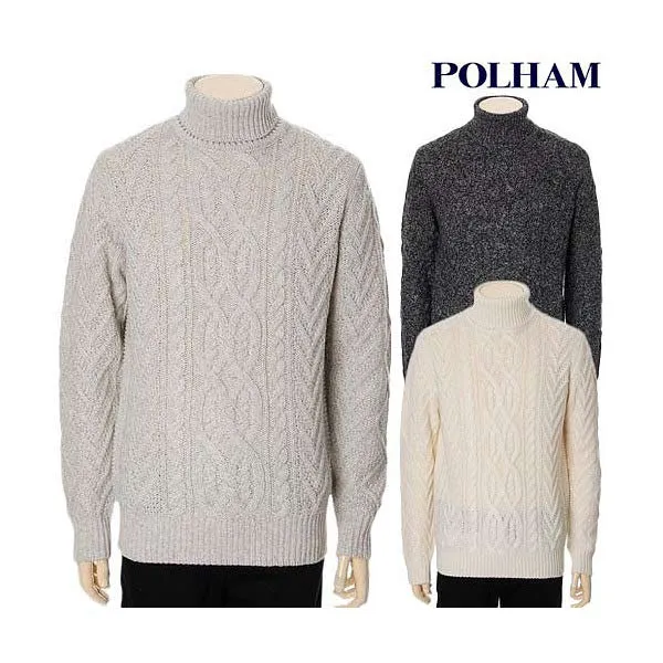  현대백화점 폴햄 Phy4eu1020 남성용 케이블 터틀넥 스웨터