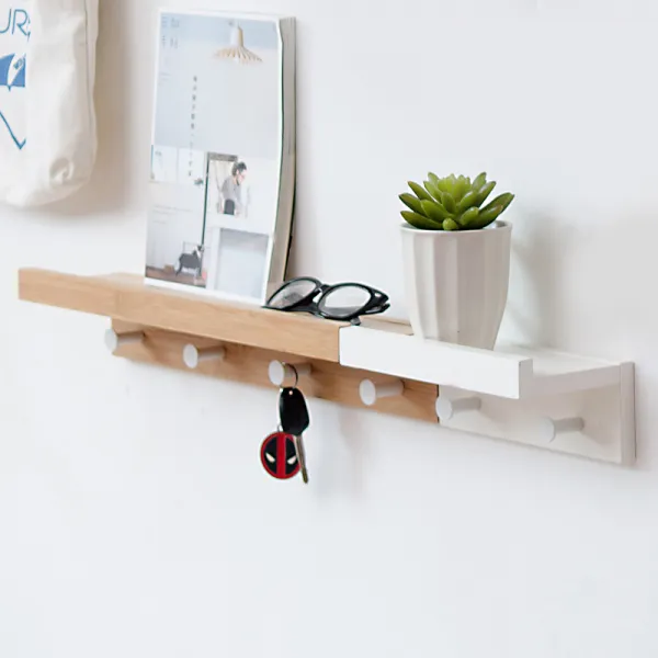 어반30 북유럽 벽 고정 옷걸이 행거 아이디어 입방아 선반 벽걸이 화이트2 후크본색4 후크