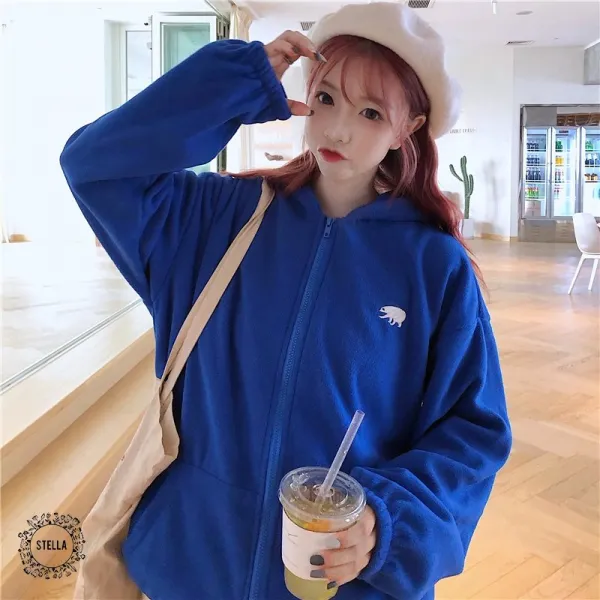 여성후드집업 신상후드집업 캐주얼후드 아우터 후드집업점퍼 루즈핏 긴팔후드티 오버핏빅사이즈L16