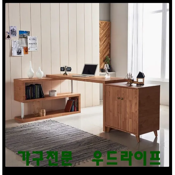 재택근무 멀티기능 수납 책상세트 깔끔튼튼 1인용책상, 엘다