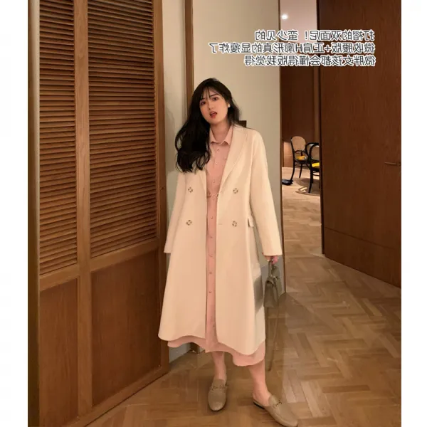 뭉실뭉실 누이동생 겨울 가을 양면 여성 작은 키 허리보정 캐시미어 빅사이즈