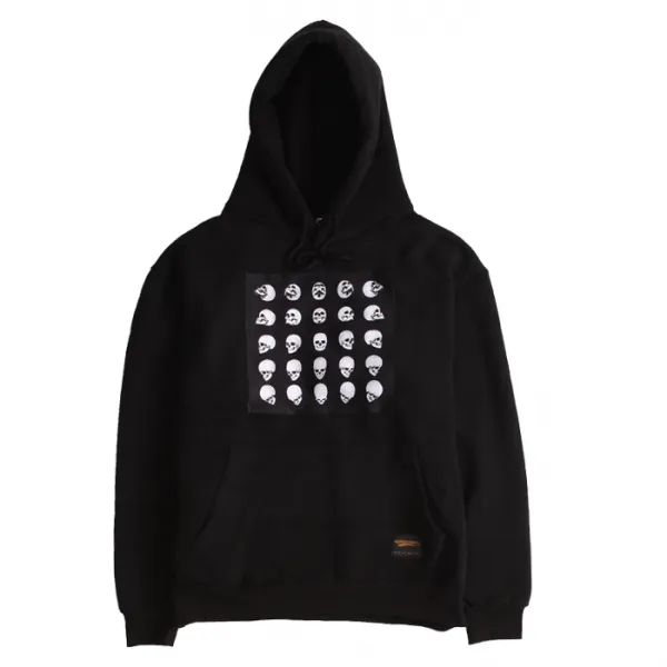 자체브랜드 에잇볼륨 25 스컬 기모 후드 블랙