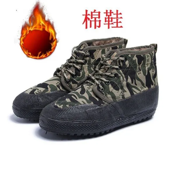여성 겨울 족구화 면 농사일 카모 우편 미끄럼방지용신발 두터운 융털 남성 크가방 D33 차이나 꿈 기모 융 패딩부츠
