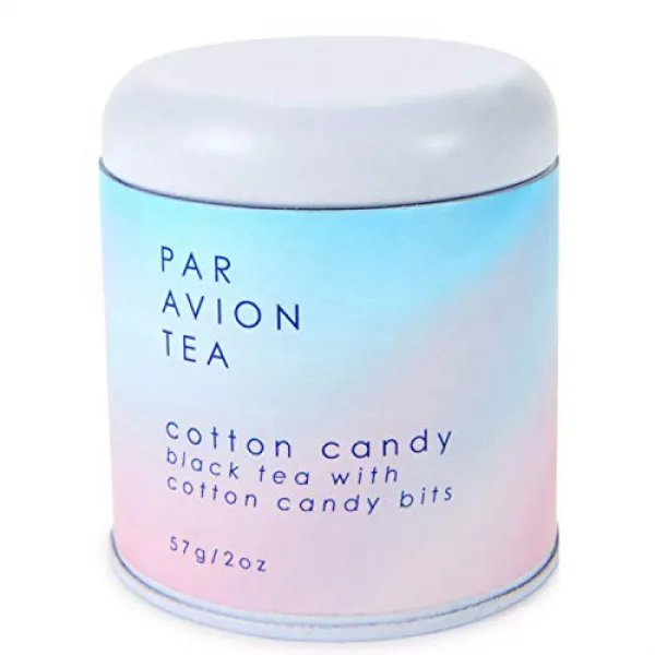 Par Avion Tea (Cotton Candy) 솜사탕 솜사탕 차 - 진짜 솜사탕 사탕 비트가있는 숙련공 주석의 작은 일괄 루스 리프 티백 - 56.7g, 1