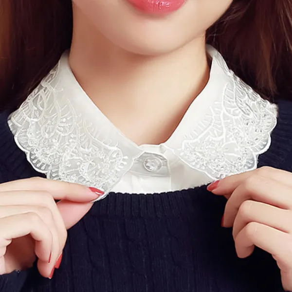 데이즈 여성 블라우스 레이어드 페이크 오로라 비즈 카라