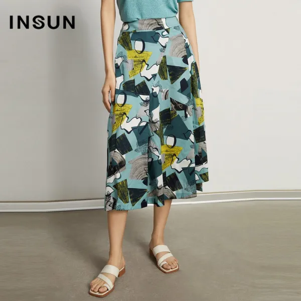 프릴스커트 INSUN 힘겨우 상점 같은스타일 순면 코튼 A라인 여성의류 여름옷 2528366842