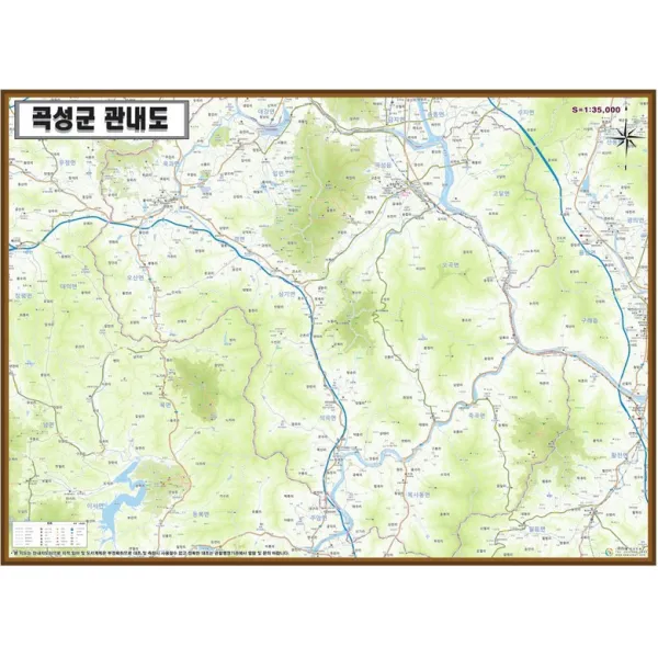 전라남도 곡성군 지도 대형 210cm X 155cm