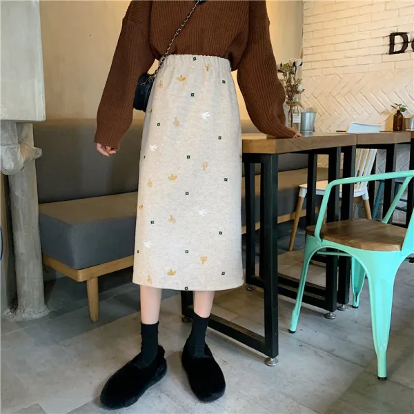 옴니아 여성롱스커트 모직 캐주얼Q10
