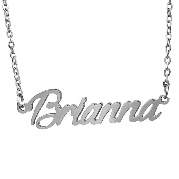 HUAN XUN 스테인레스 스틸 초기 동일성 목걸이 Brianna