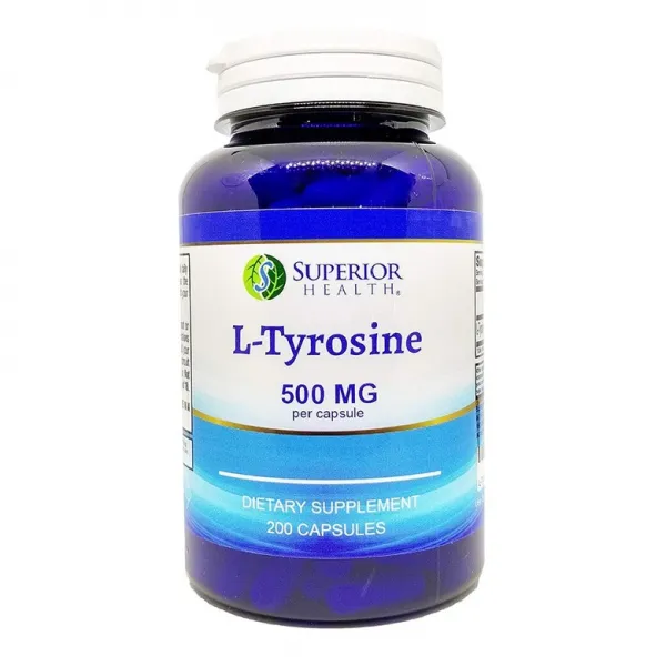 S SUPERIOR HEALTH 타이로신 신경전달물질 도파민영양제 L 티로신 500mg 200캡슐, 1mg, 1개