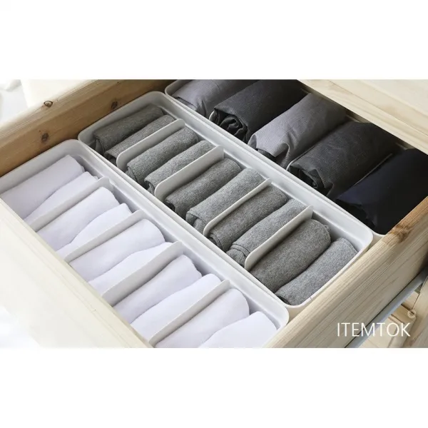 아이템톡 나누다 바스켓 정리함 속옷 양말 주방수납 멀티 수납함 국내생산, 와이드+뚜껑