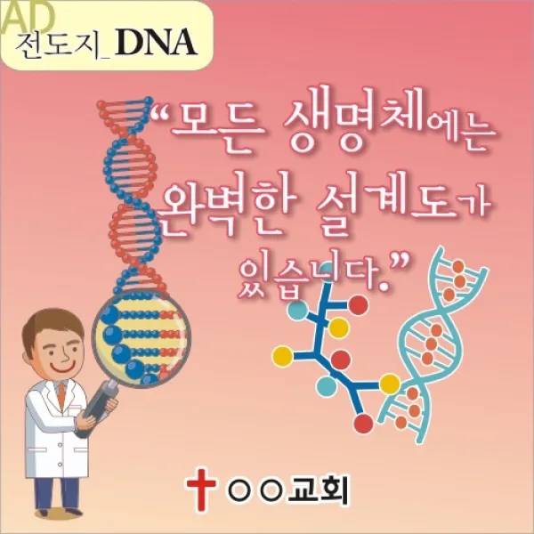 AD 성경적 과학적 전도지 - DNA 설계도의 창조주 4 000매