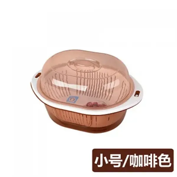 식기건조대 주방 빅사이즈 플라스틱그릇 그릇수납 물빠짐 그릇걸이 그릇과수저 수납케이스 접시 찬장 정리대, T02-물빠짐바구니 스몰사이즈 카키색