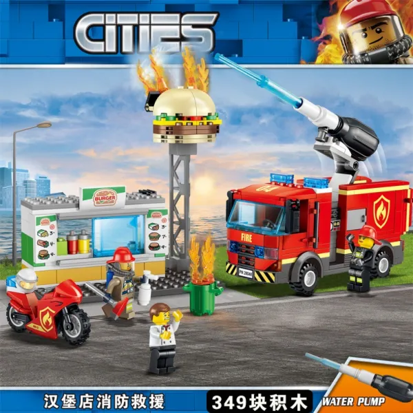 레고 호환 60047 퍼즐 블록 장난감 도시경찰청 경찰총국 경찰차 순찰 헬리콥터 보이 11213 햄버거 가게 소방구조
