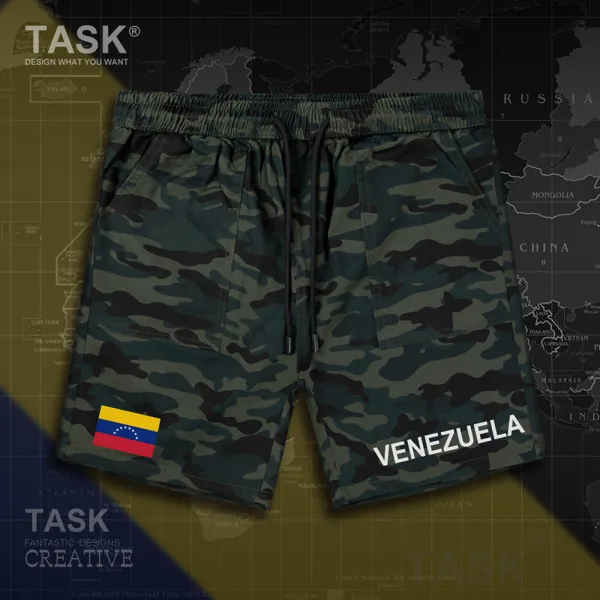 DIPYLON 남성 캐주얼 팬츠 TASK 베네수엘라 베네주엘라 국가반바지 하카 카무플라주, 3XL+80~875kg