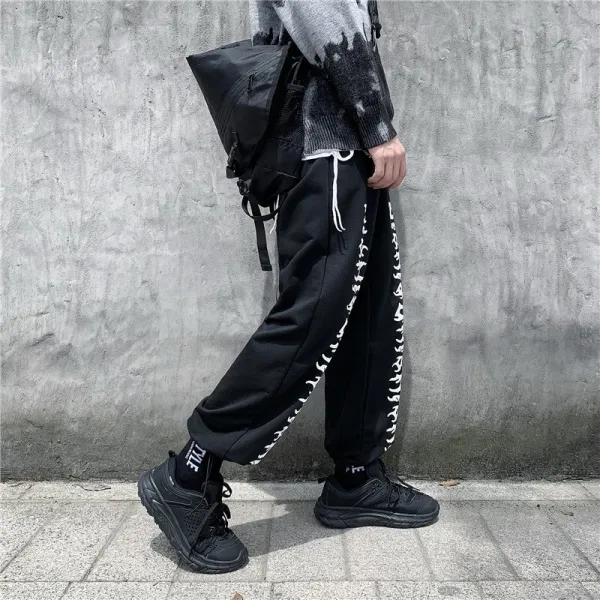 블랙 다크 계열이 있다 남성의류 하이 거리의 풍조 OVERSIZE 바지 남자 조거 캐쥬얼 운동 빈티지 눈길을 끄는 와이드