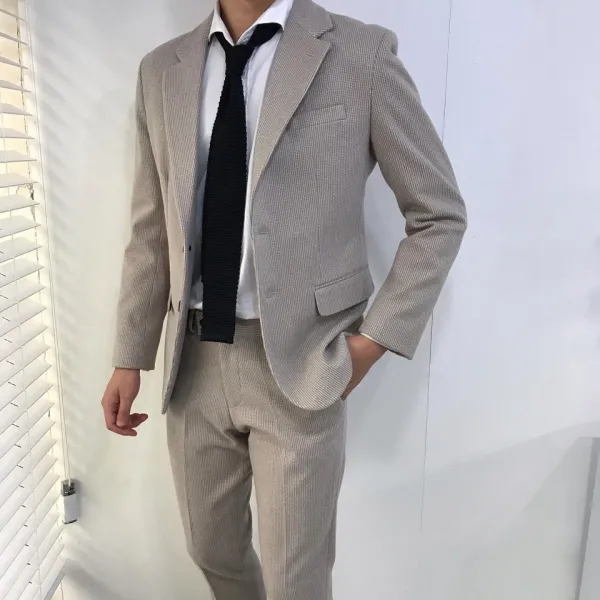 아르페 남자 가을 겨울 모직 울 스판 멜로우 싱글수트 정장세트