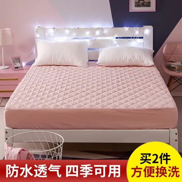 세로이직구 침대방수커버 단건 방뇨 배기 겹 면 매트리스커버 해몽함 생각하다 보호 침대커버 논슬립 미끄럼방지 고정, 옥색 방수 사계절